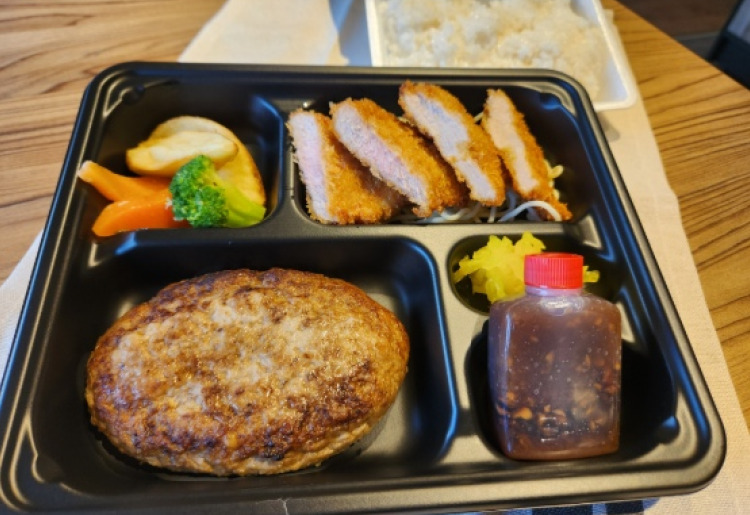 ハンバーグと豚ヒレかつ弁当